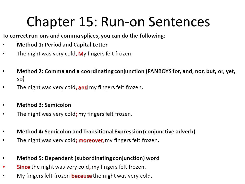 Chapter 16 Run on Sentences ppt download